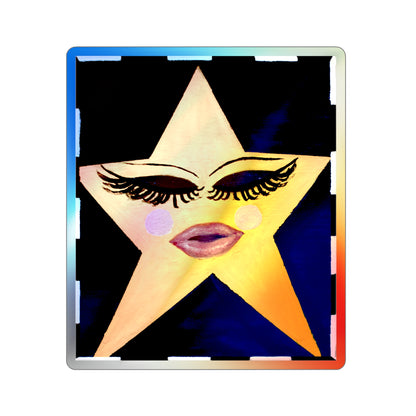 Sleepy Cunty Star- Holographic Sticker