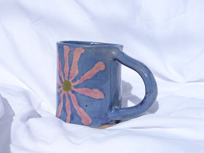 squiggly wonky flower mug