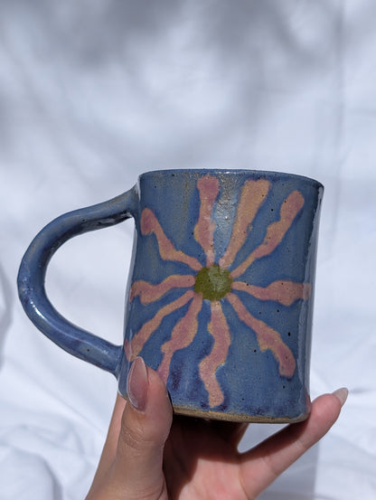 squiggly wonky flower mug