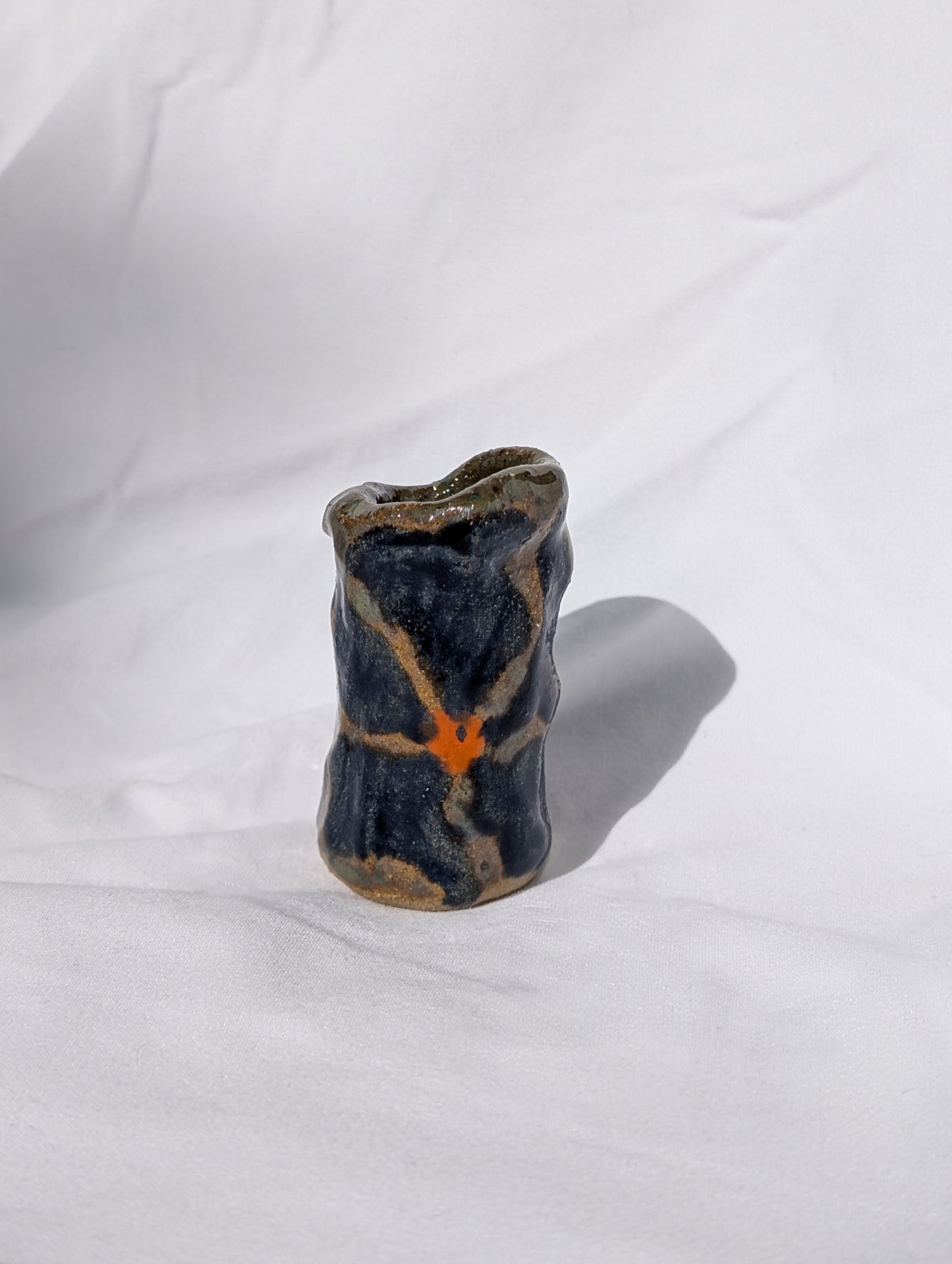 wonky flower shot glass/pen holder