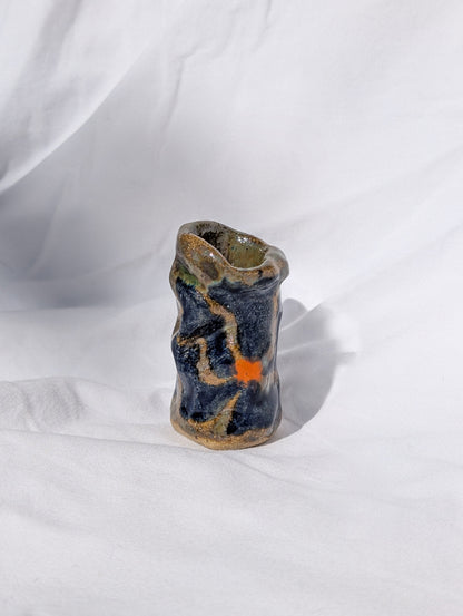wonky flower shot glass/pen holder