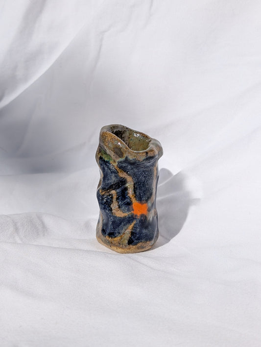 wonky flower shot glass/pen holder